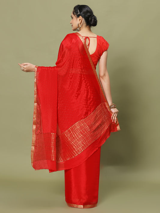 Stone Work Art Crepe Saree