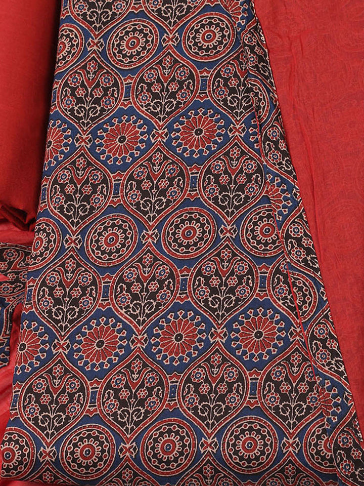 Printed Cotton Unstitched Suit With Pant Dupatta