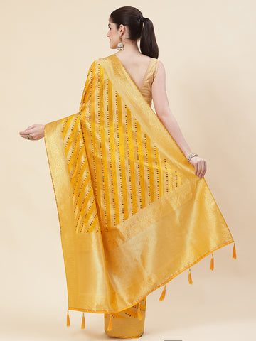 Zari Jaal Organza Woven Saree