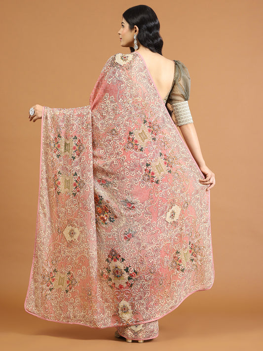 Digital Printed Georgette Saree