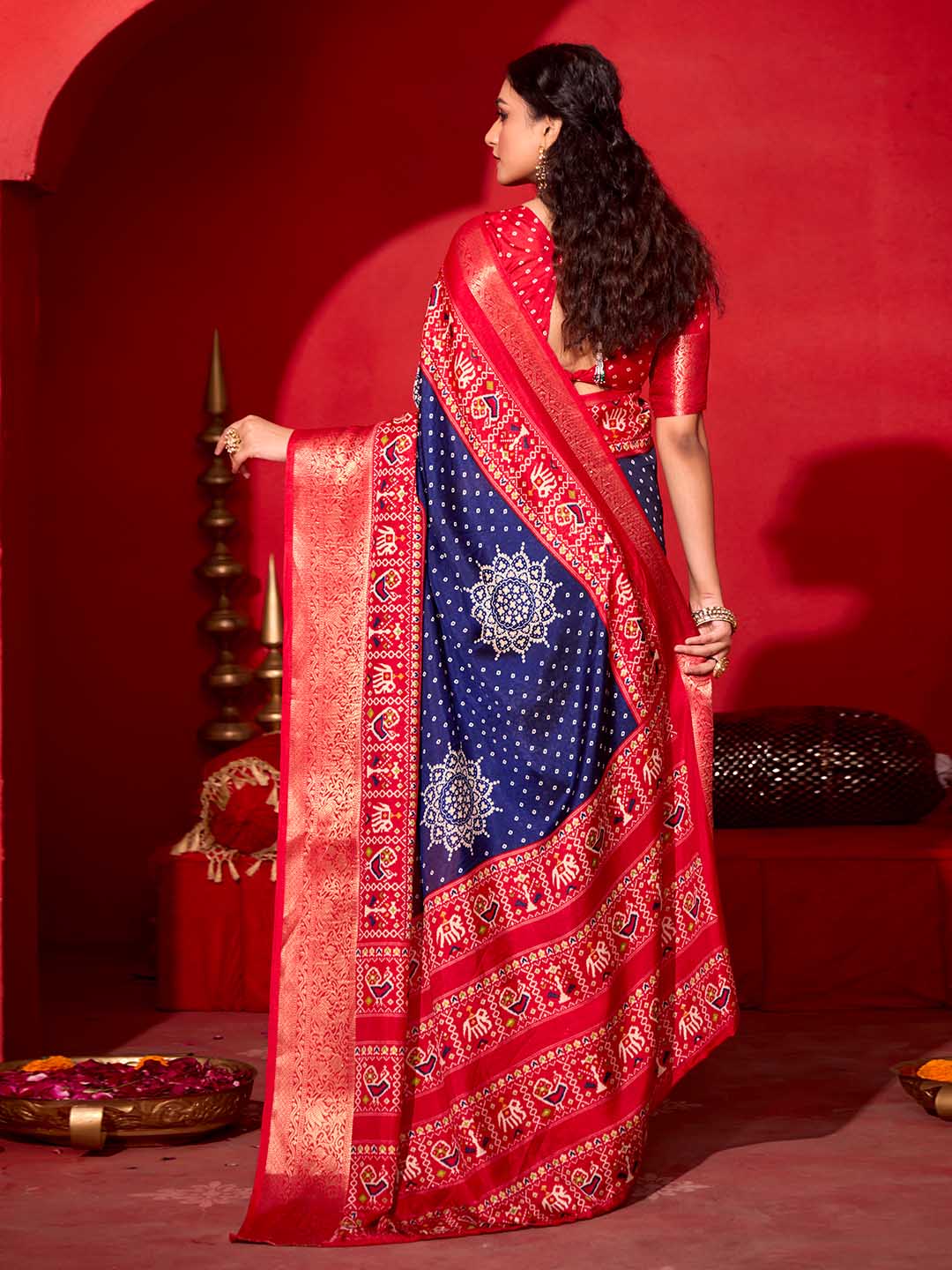 Bandhani Printed Art Silk Saree