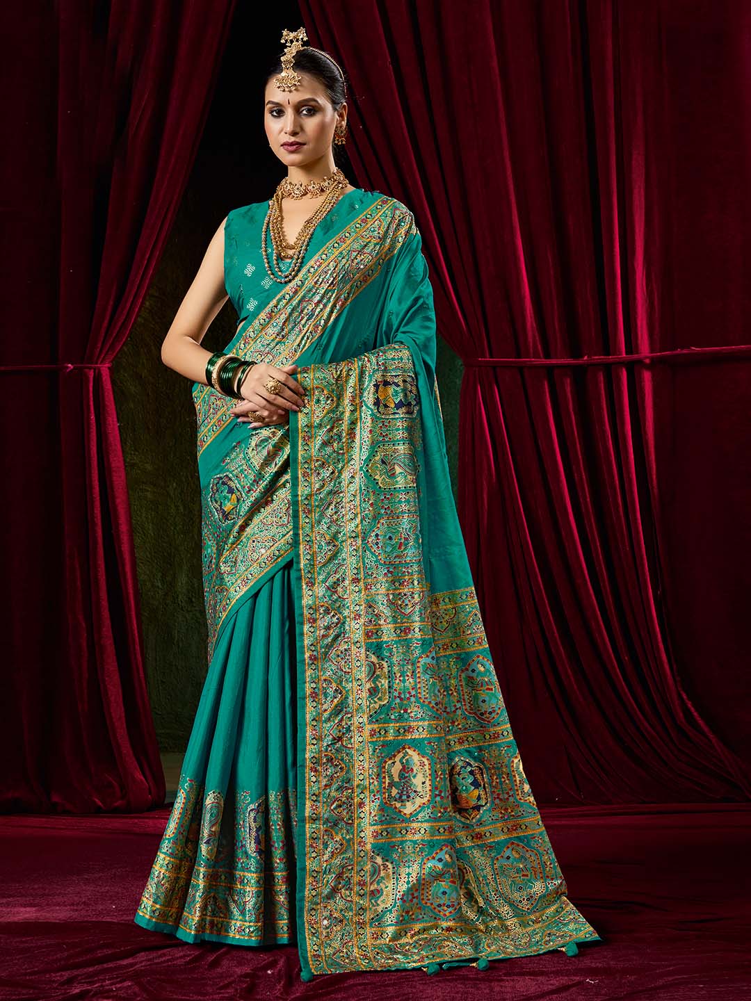Digital Printed Art Silk Woven Saree