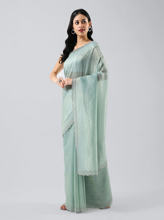 Swarovski Border Organza Saree