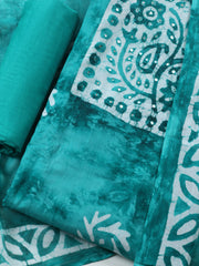 Embroidered Cotton Blend Unstitched Suit With Pant & Dupatta