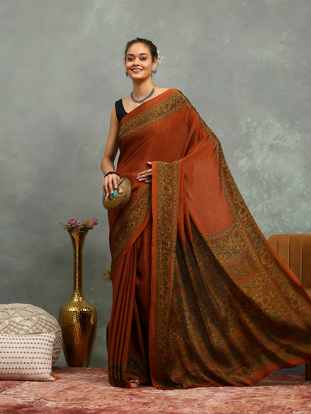 Digital Printed Crepe Saree