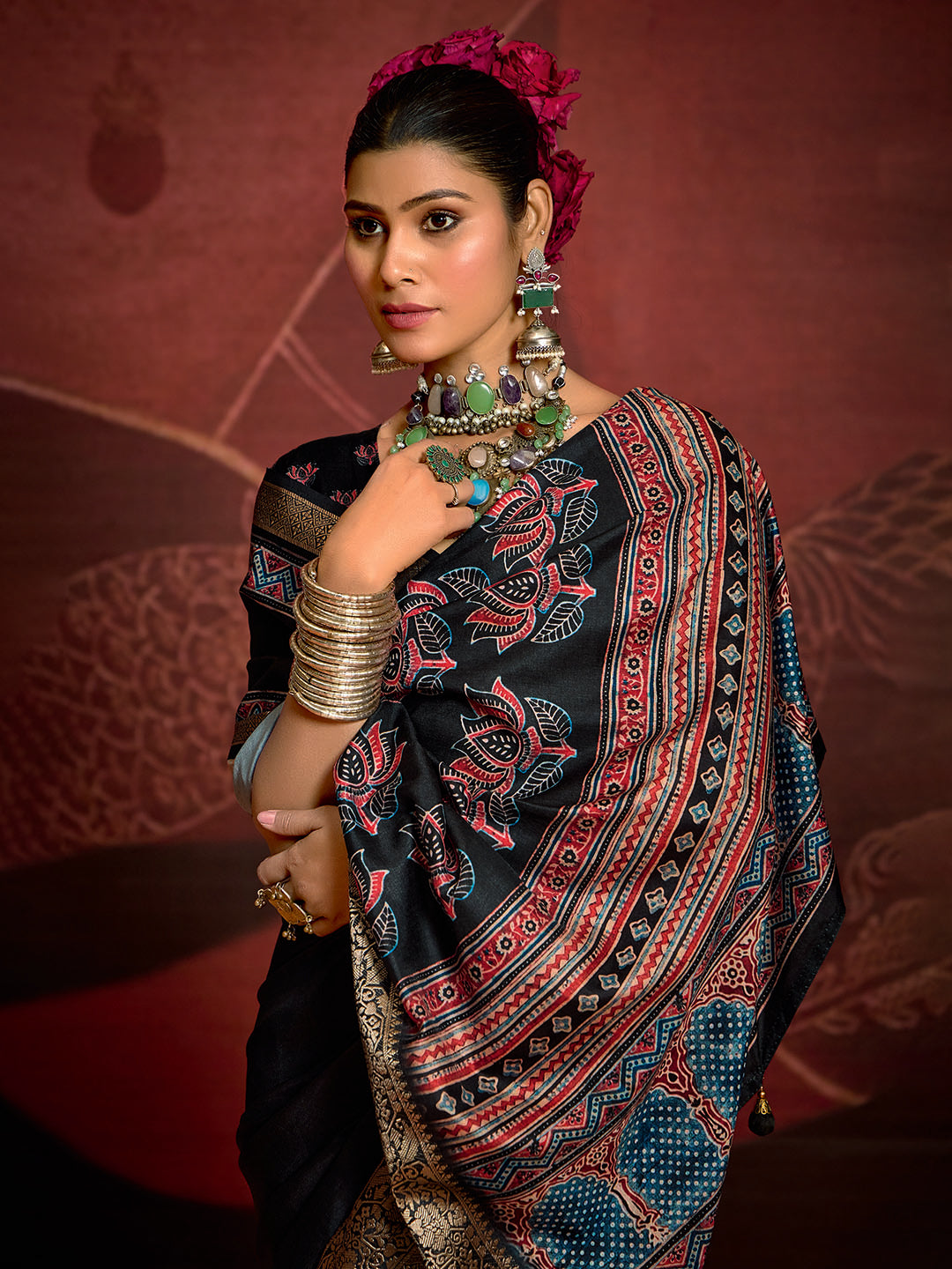 Zari Border Art Silk Saree