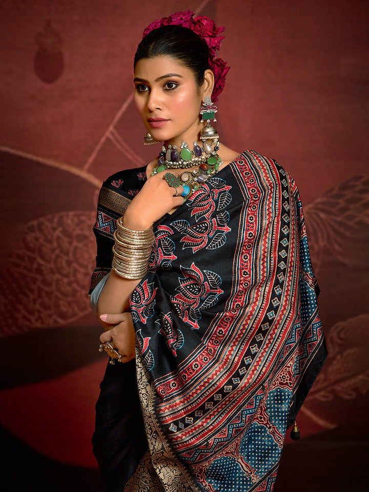 Zari Border Art Silk Saree