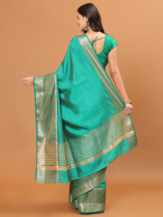 Plain Zari Border Handloom Saree