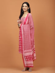 Printed Cotton Unstitched Suit Piece With Dupatta