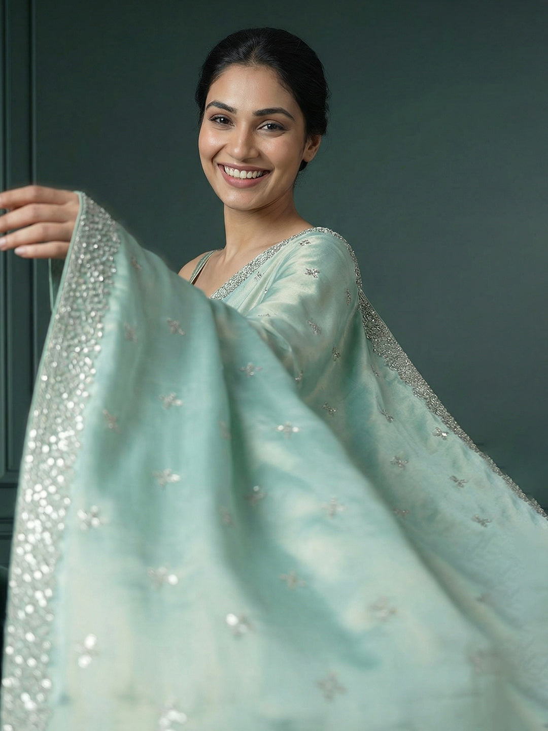 Embroidered Georgette Saree