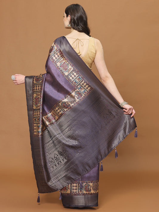 Digital Printed Satin Woven Saree