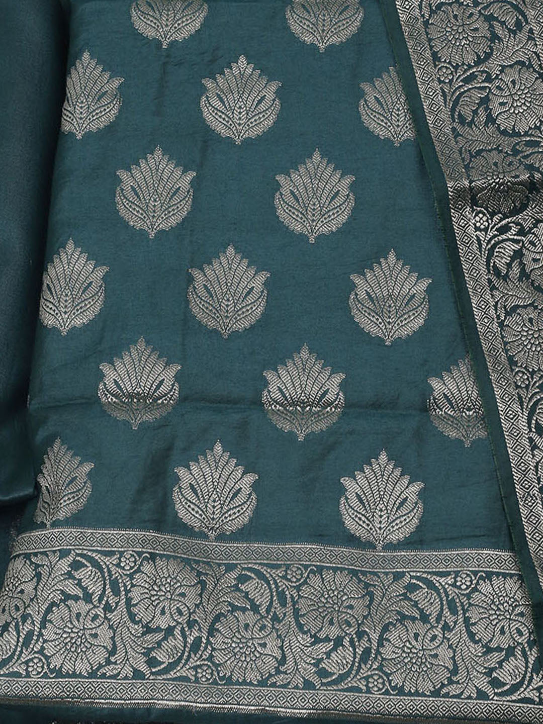 Woven Chanderi Unstitched Suit With Dupatta