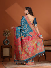 Woven Design Satin Saree
