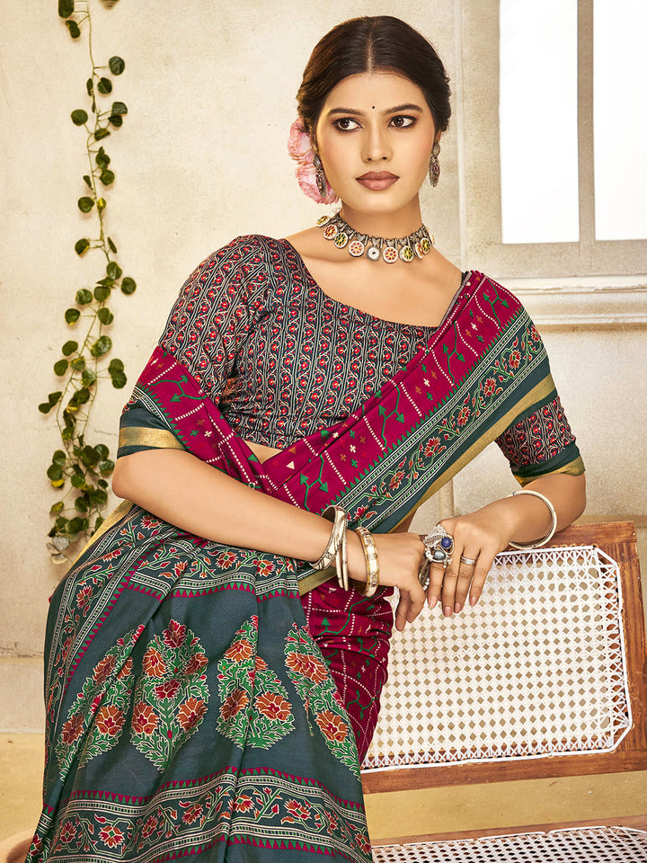 Printed Art Silk Saree