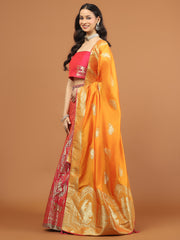 Banarasi Unstitched Choli With Lehenga & Dupatta