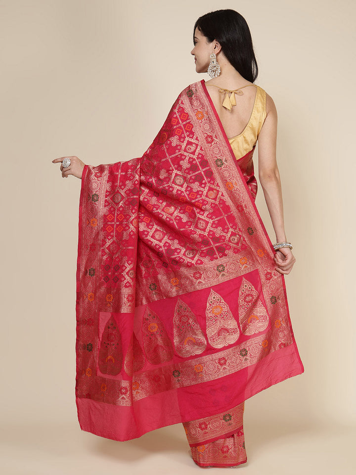 Zari Jaal Woven Art Silk Saree
