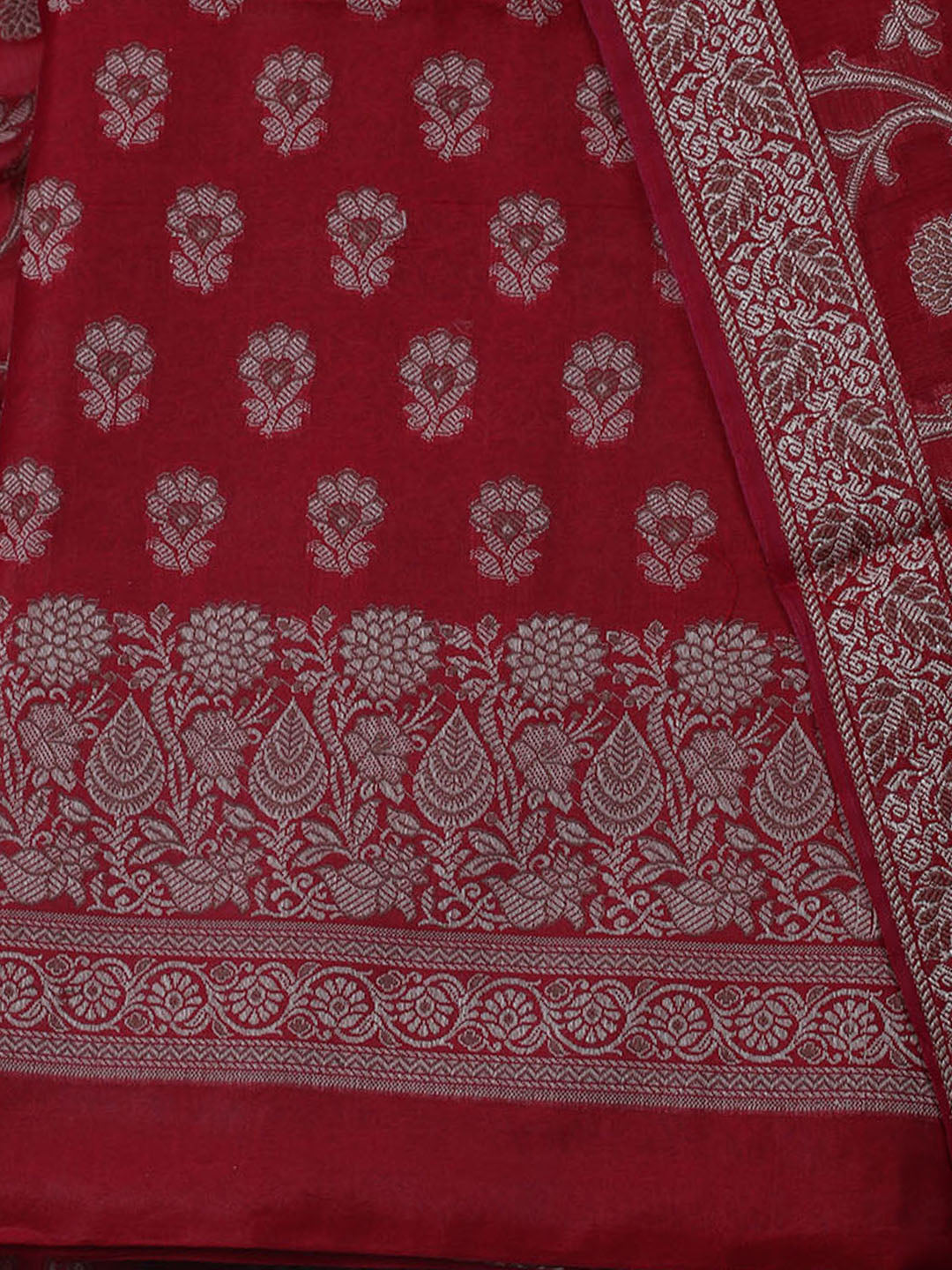 Banarasi Chanderi Unstitched Suit With Dupatta