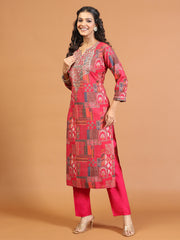 Digital Printed Muslin Kurta With Pants