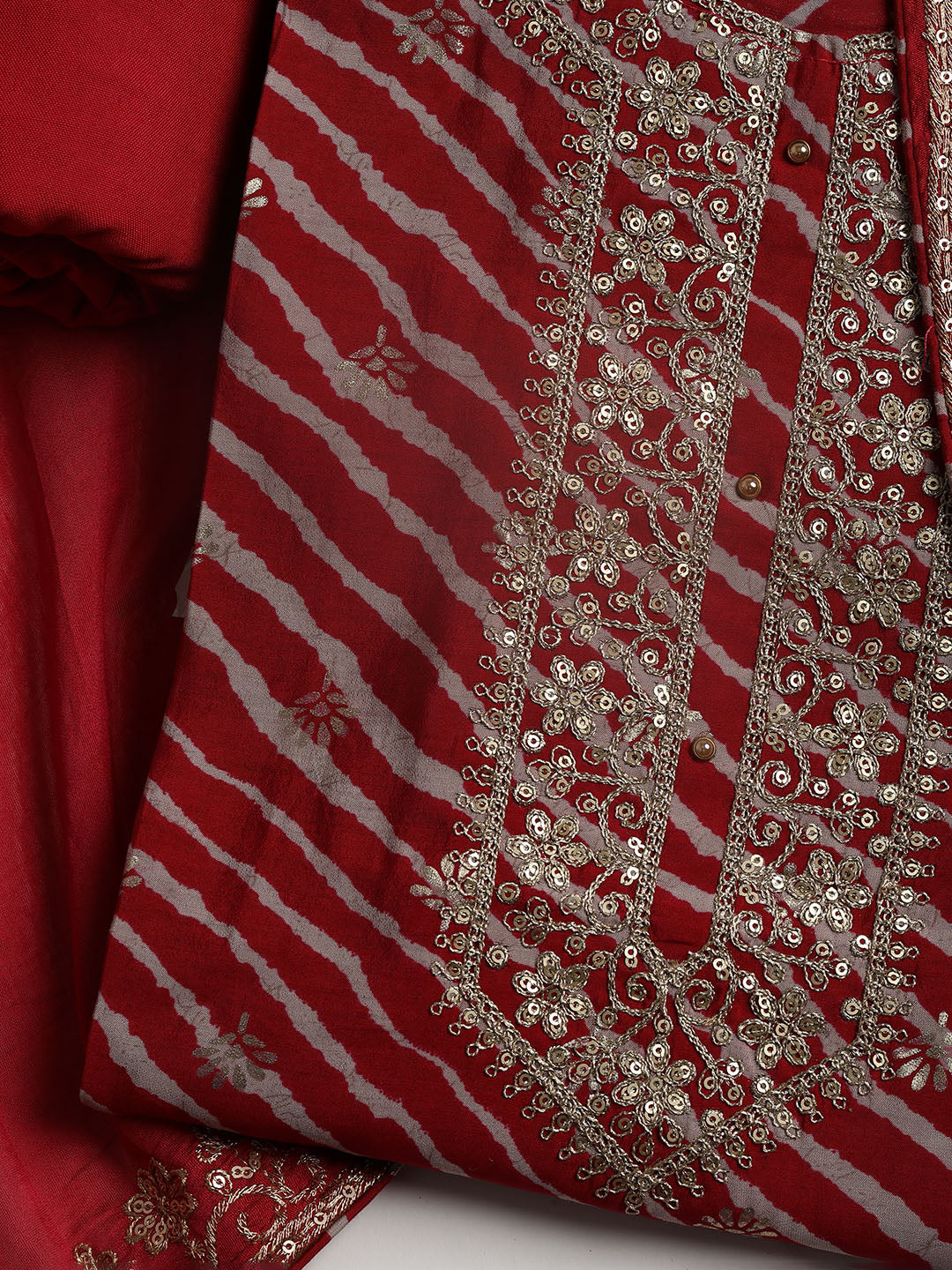 Neck Embroidered Cotton Blend Unstitched Suit With Dupatta