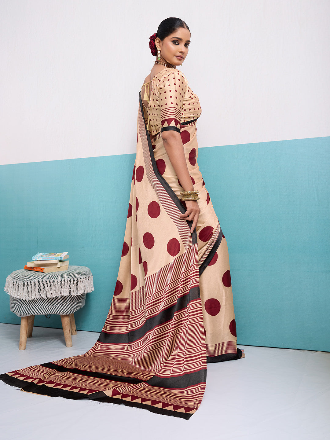 Printed Satin Saree