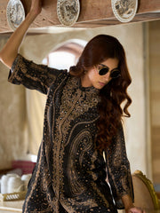 Embellished Silk Crepe Kurta With Pant