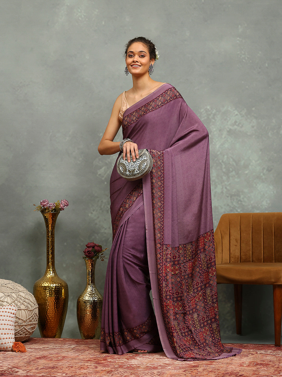 Digital Printed Crepe Saree