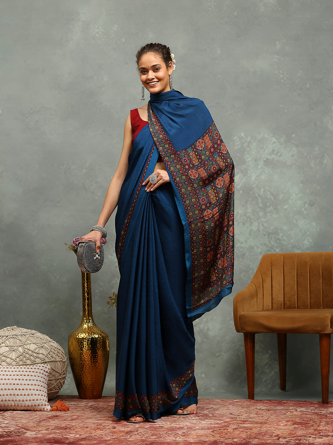 Digital Printed Crepe Saree