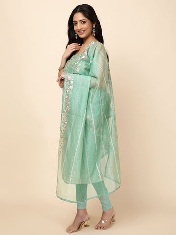 All Over Embroidered Cotton Blend Unstitched Suit With Dupatta