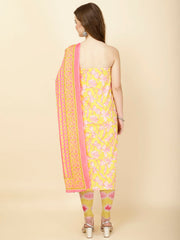 Printed Cotton Unstitched Suit Piece With Dupatta