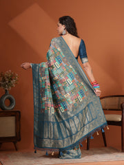 Woven Design Satin Saree