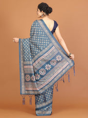 Digital Printed Tussar Woven Saree