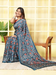 Digital Printed Crepe Saree