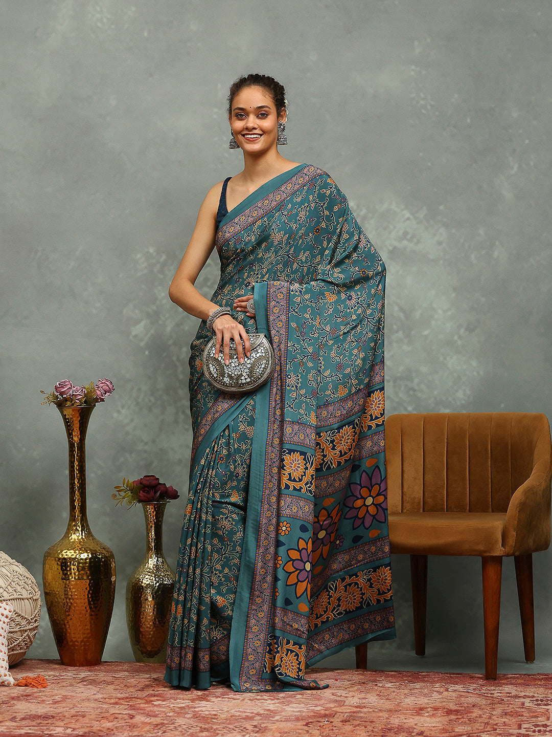 Digital Printed Crepe Saree