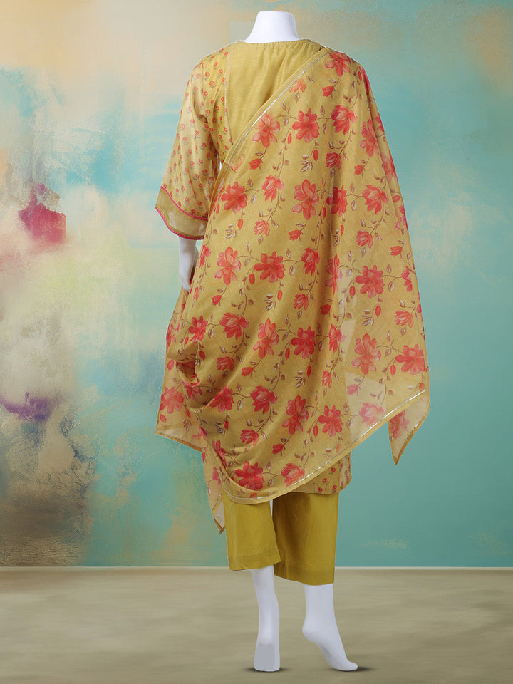 Gota Work Chanderi Suit Piece With Dupatta