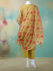 Gota Work Chanderi Unstitched Suit Piece With Dupatta