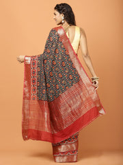 Floral Printed Art Silk Woven Saree