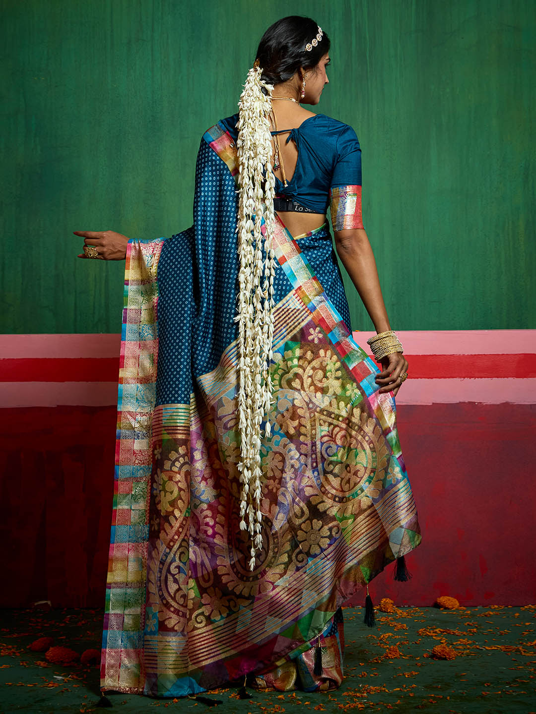 Bandhani Printed Art Silk Saree