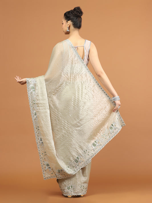 Stone Work Organza Saree