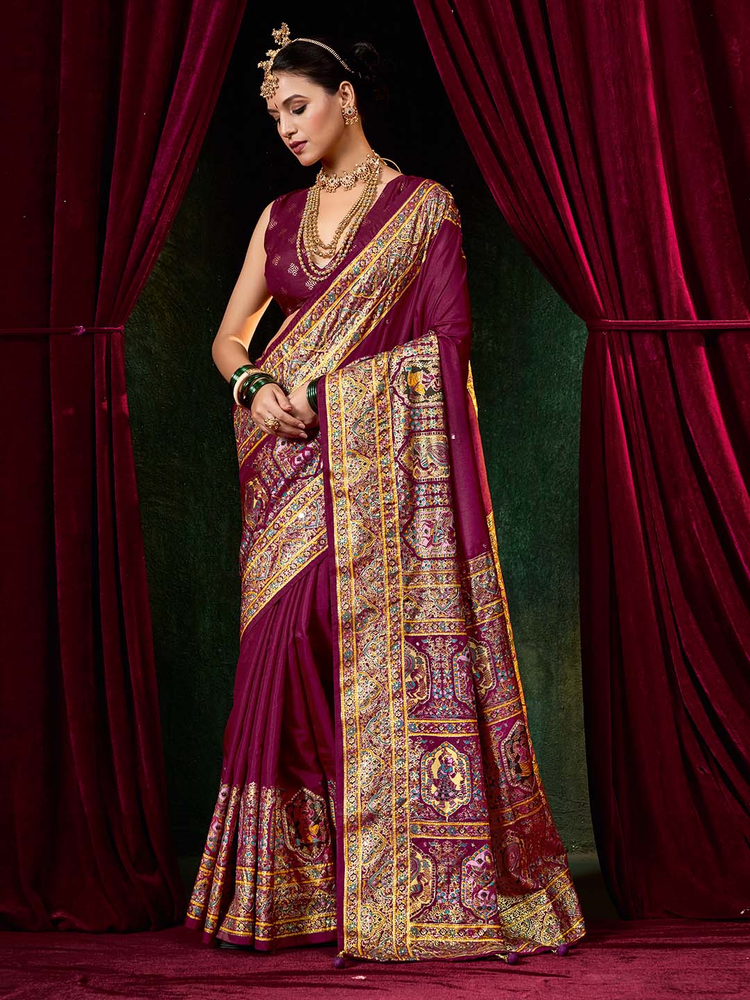 Digital Printed Art Silk Woven Saree
