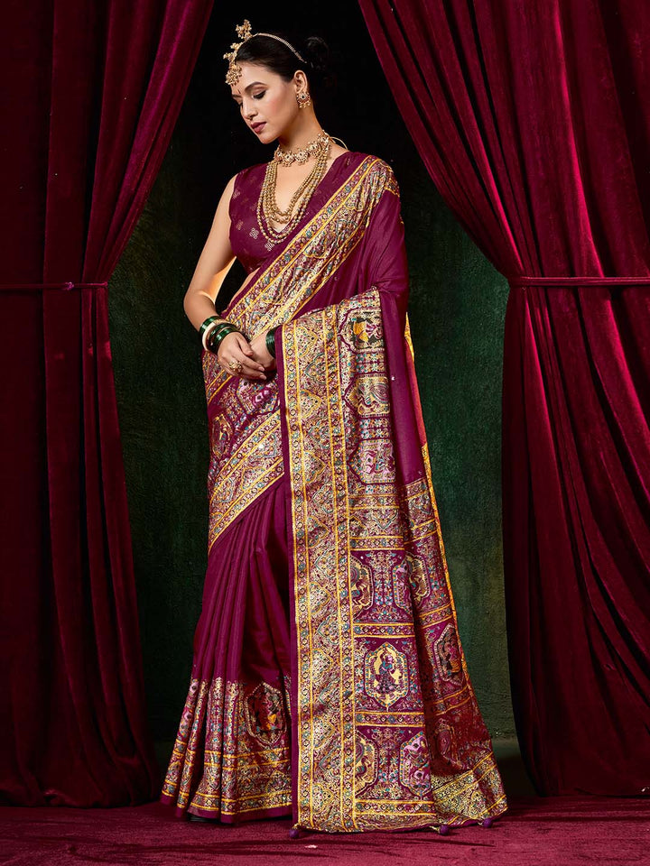 Digital Printed Art Silk Woven Saree