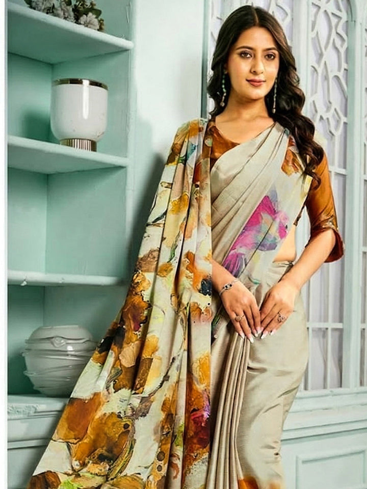 Digital Printed Crepe Saree