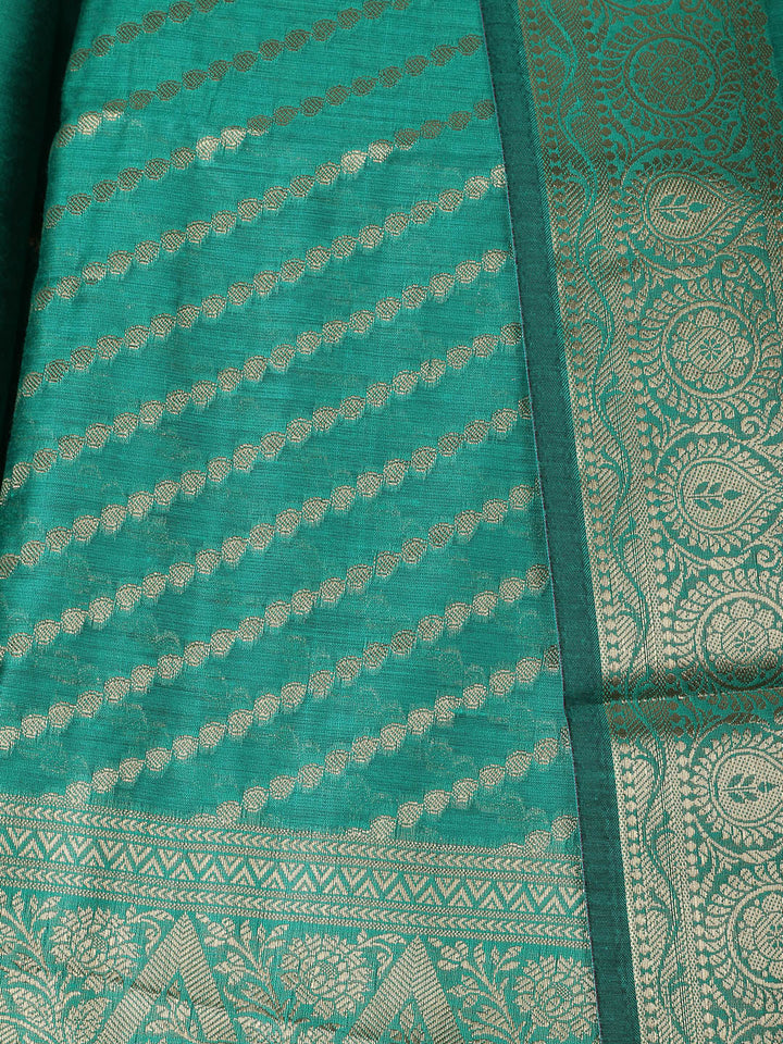 Woven Design Chanderi Unstitched Suit With Pant &amp; Dupatta
