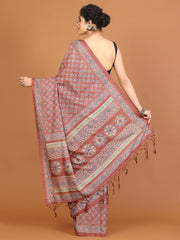 Digital Printed Tussar Woven Saree