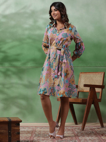 Floral Printed Cotton Dress