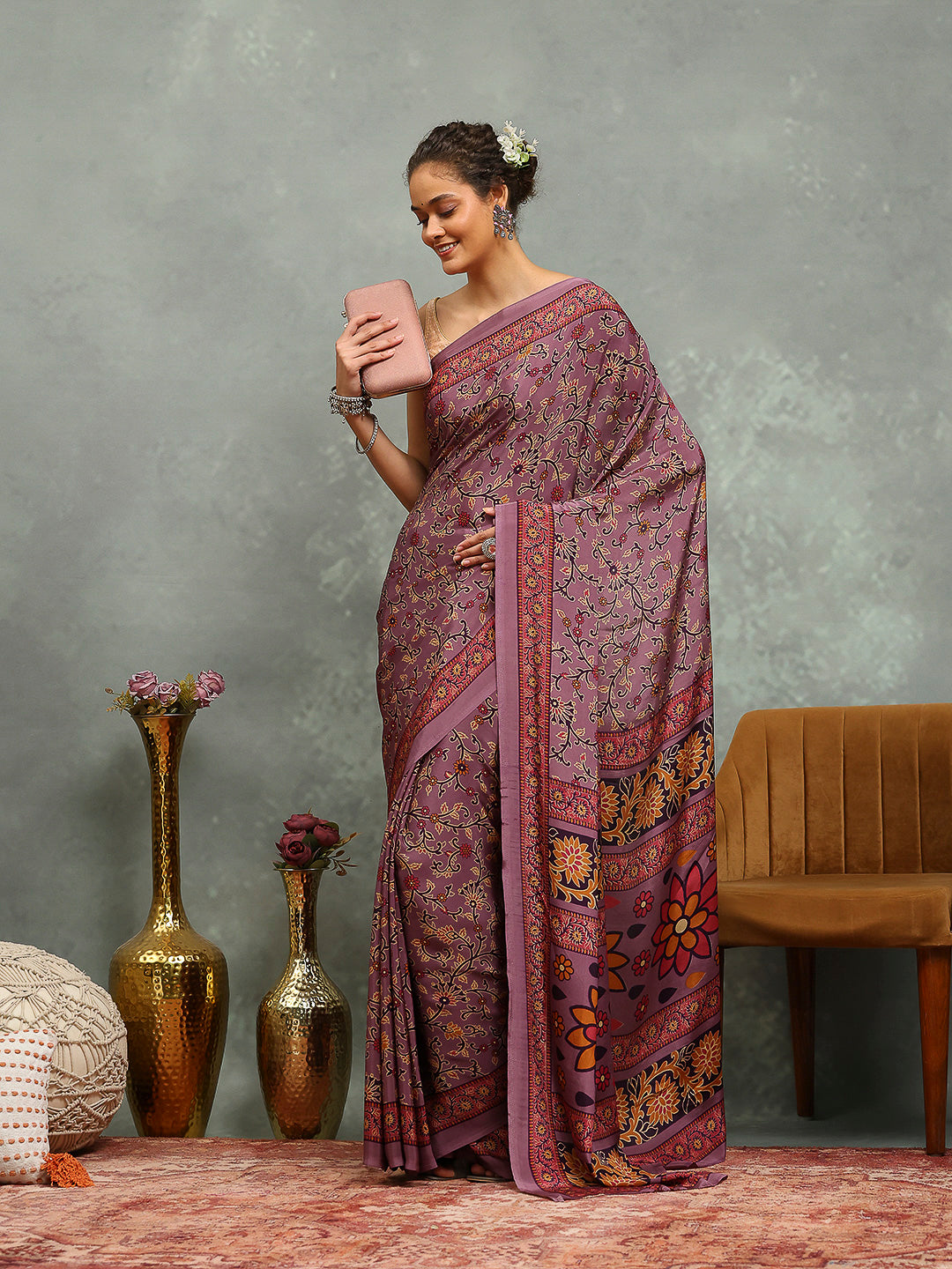 Digital Printed Crepe Saree