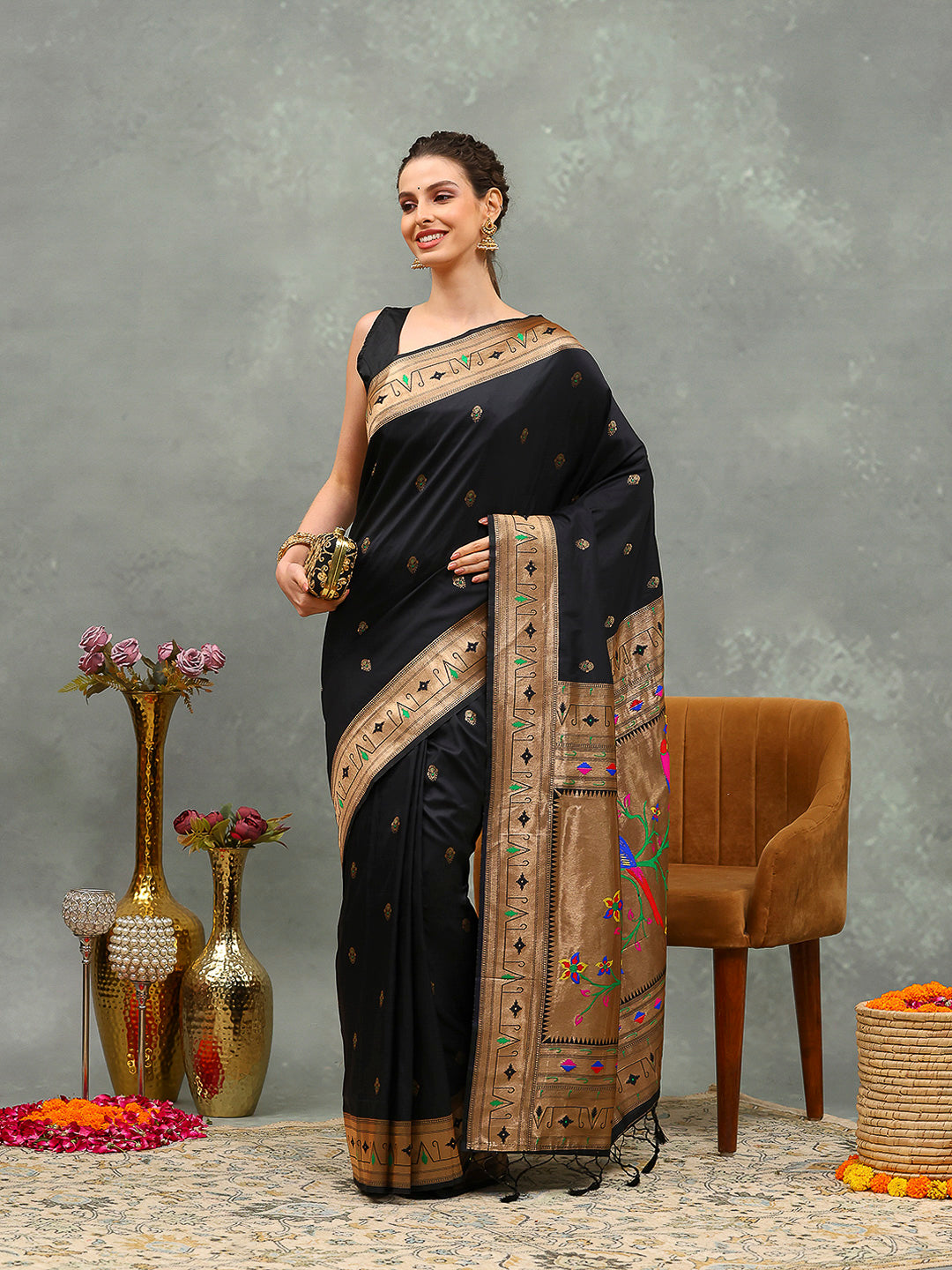 Woven Design Cotton Blend Saree