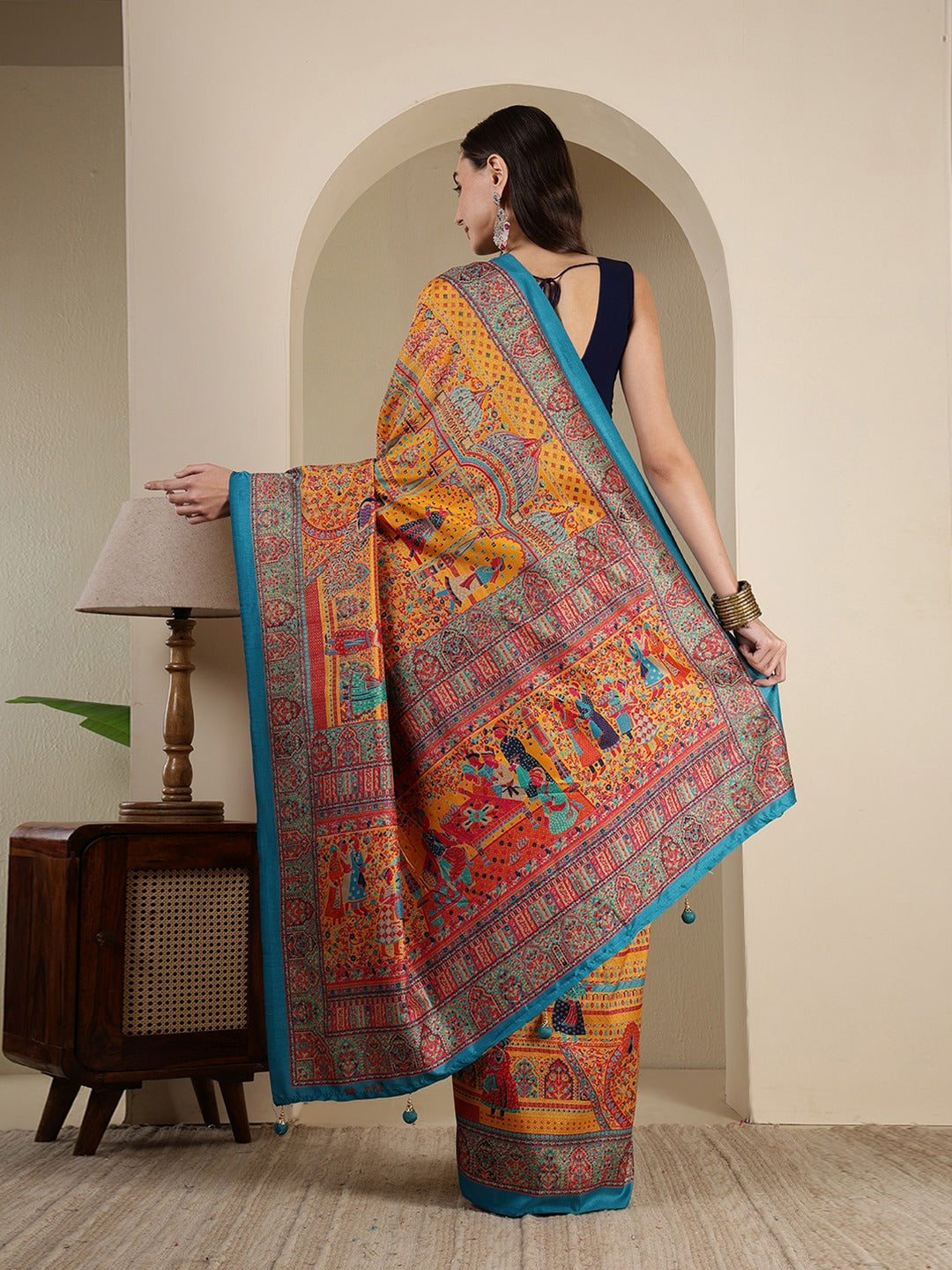 Digital Printed Art Silk Saree