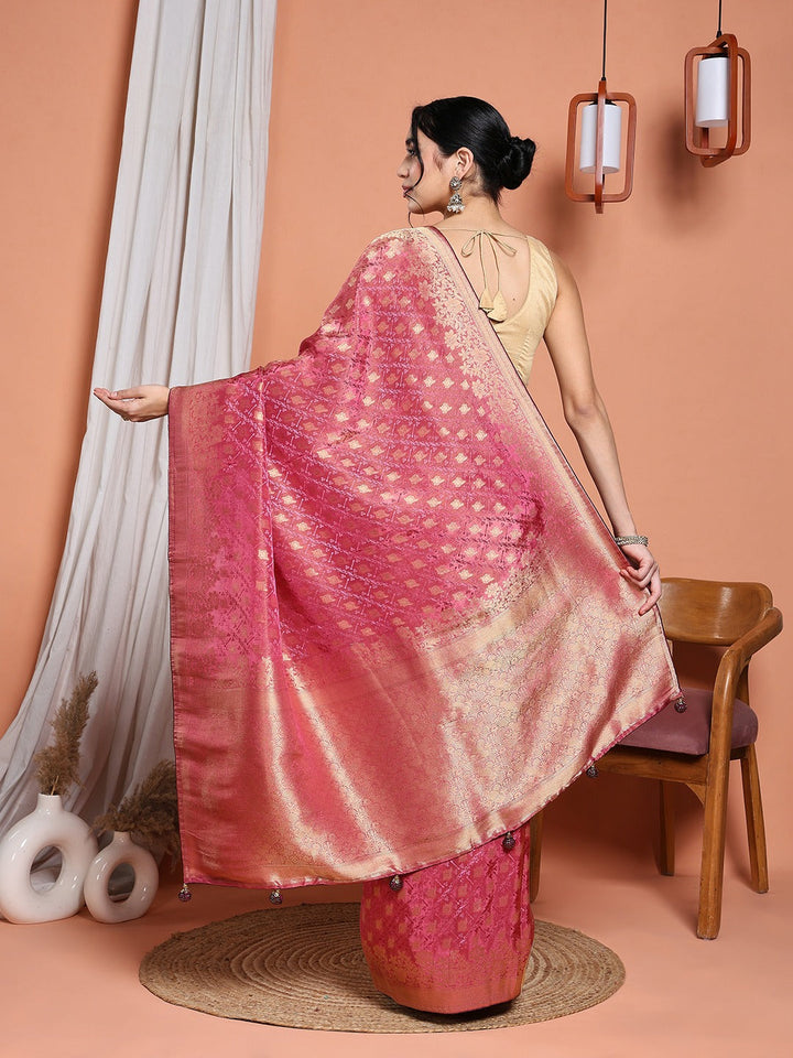 Woven Design Satin Saree