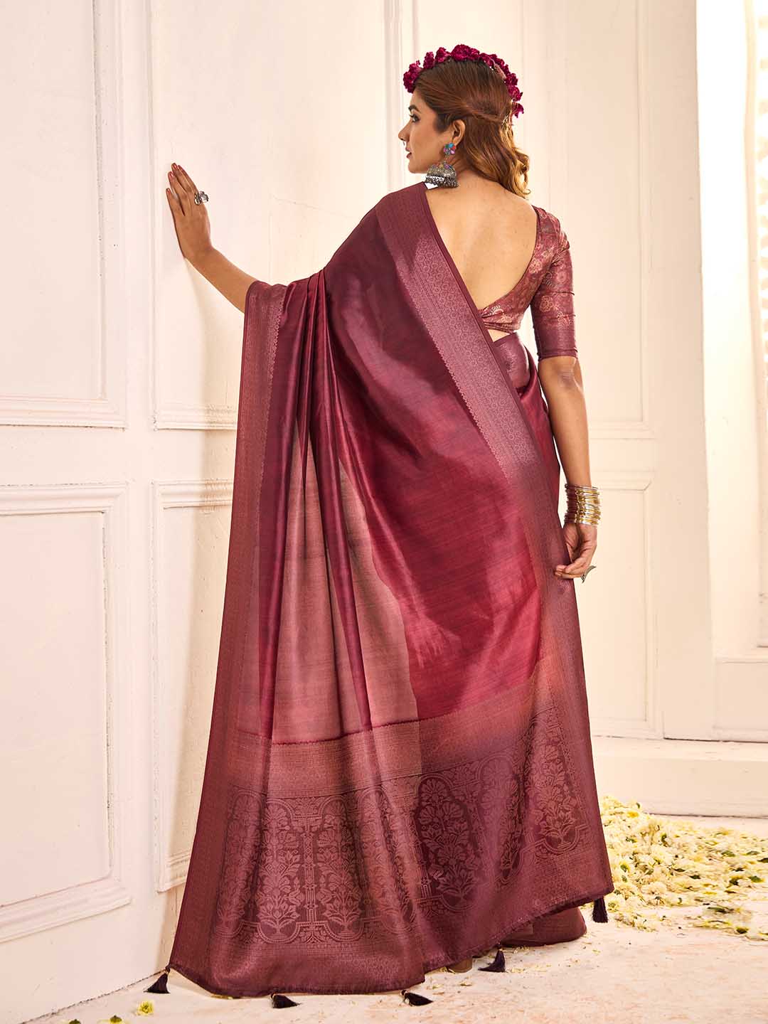 Zari Border Art Silk Saree