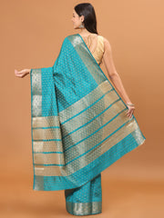 Zari Border Booti Woven Handloom Saree